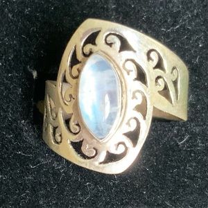 8 Silver Filigree Moonstone Ring Celtic Scrolls